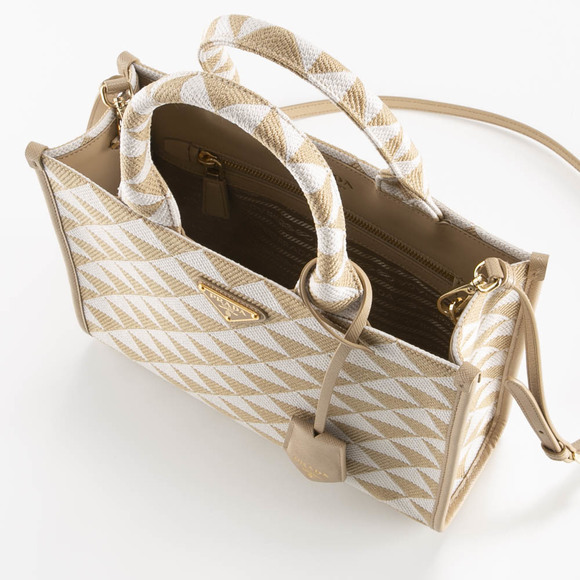 PRADA TRIANGOLO JACQUARD SM Symbol Embroidered Fabric Small Handbag - Picture 7 of 7